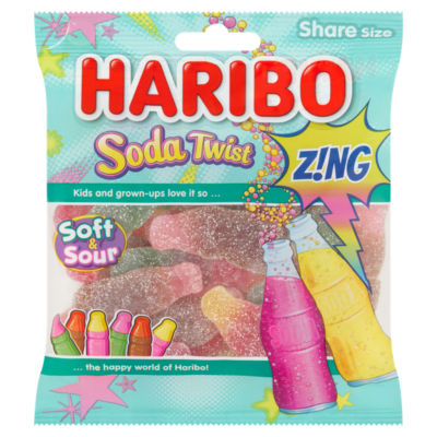 HARIBO Soft & Sour Soda Twist 140g × 12