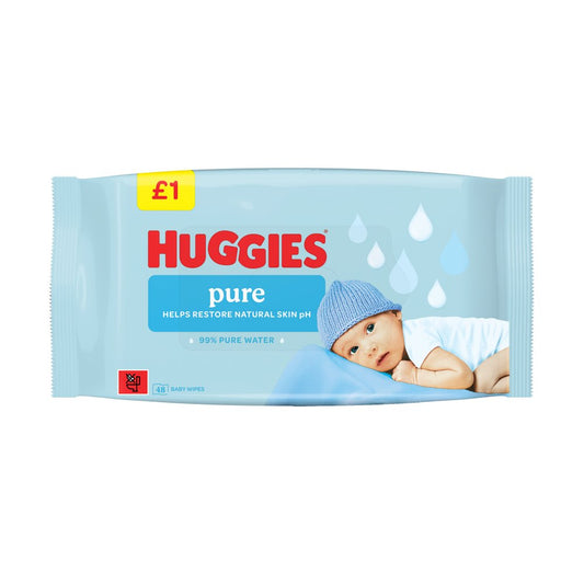 Huggies 48 Pure Baby Wipes x 6