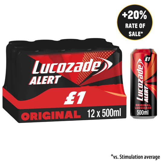 Lucozade Alert Original Energy Drink 500ml x 12