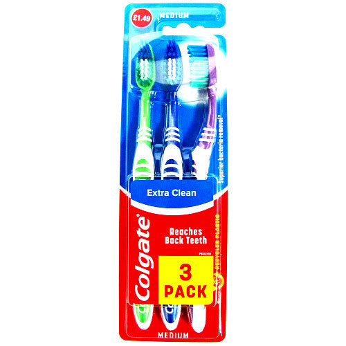 Colgate Tooth Brush Extra Clean x 3pk x 6