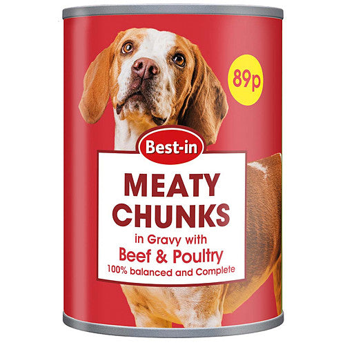 Bestin Dog Food Beef & Poultry 400g × 12