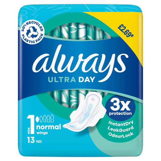 Always Ultra Day Pads Normal (S1) Wings x13 x 4