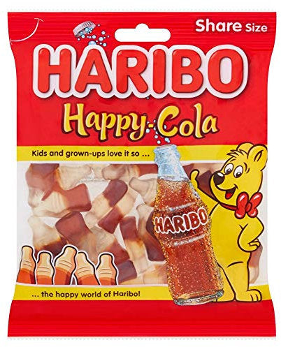 HARIBO Happy Cola Zing Fizzy & Jelly Sweets Sharing Bag 140g x 12