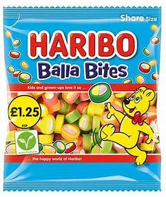 HARIBO Balla Bites Chewy Sweets Sharing Bag 154g x 12