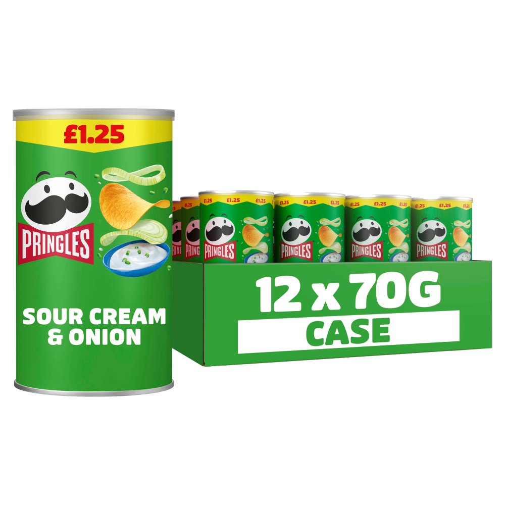 Pringles Sour Cream & Onion Sharing Crisps 12x70g