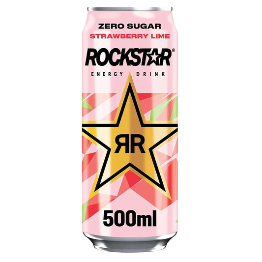 Rockstar Energy Drink Strawberry Lime PMP Can 330ml x 12