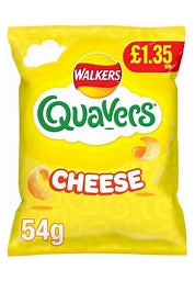 Walkers Quavers Cheese Snacks Crisps PMP 54g x 18